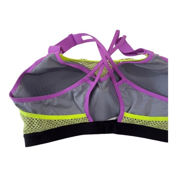 Victoria's Secret VSX Sport Mesh Active Sport Bra Size 34C Neon Yellow & Gray - Picture 5 of 9